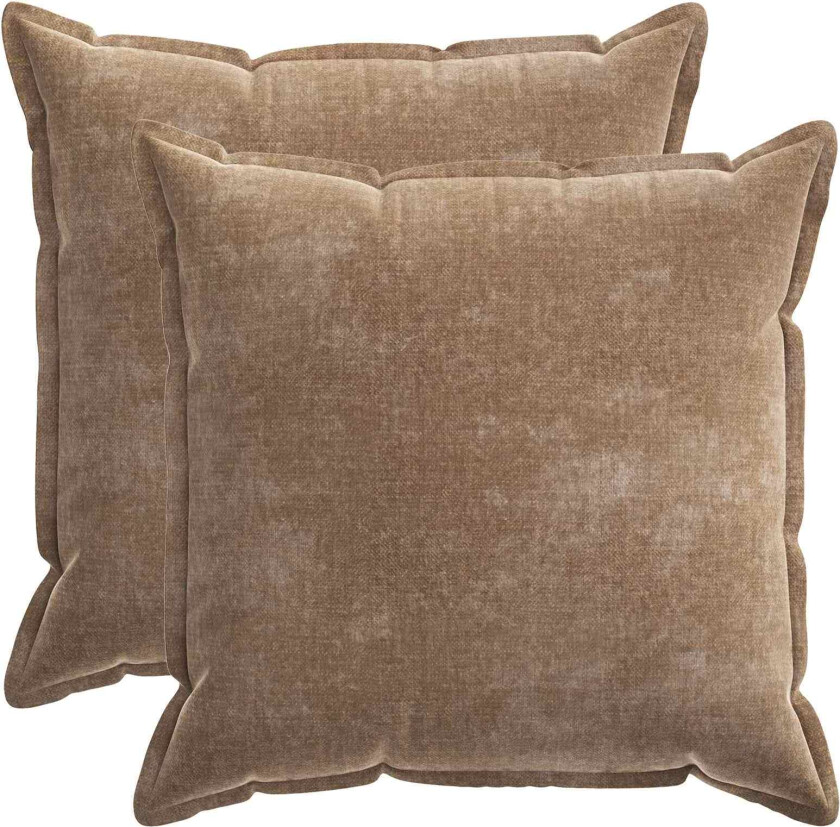 Putetrekk 2 pcs HOUTEN Brun 80 x 80 cm Chenille-stoff