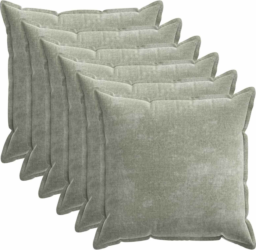 Putetrekk 6 pcs HOUTEN Grønn 80 x 80 cm Chenille-stoff