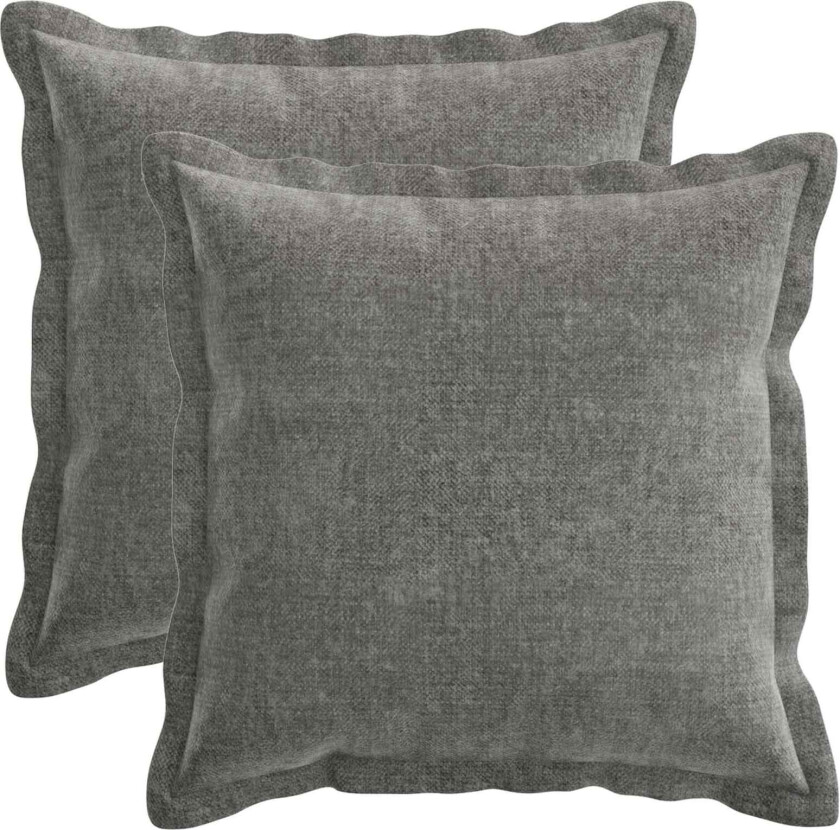 Putetrekk 2 pcs HOUTEN Mørkegrå 50 x 50 cm Chenille-stoff