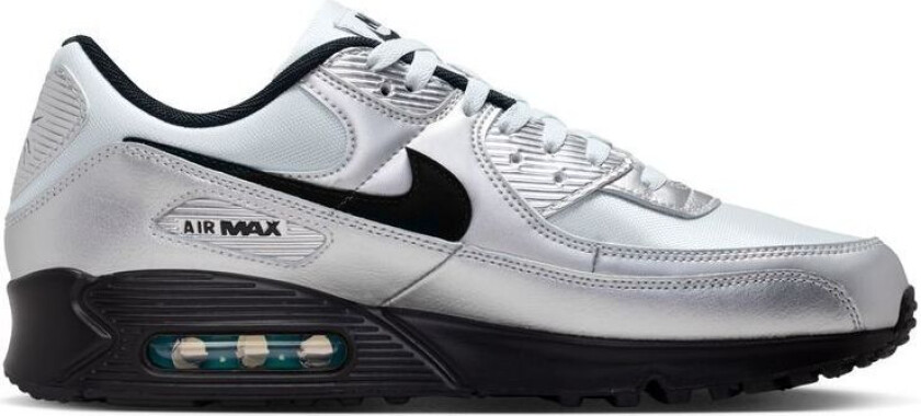 Sneaker Air Max 90 Premium Treble 2 - Chrome/Svart/Blå, størrelse 44½