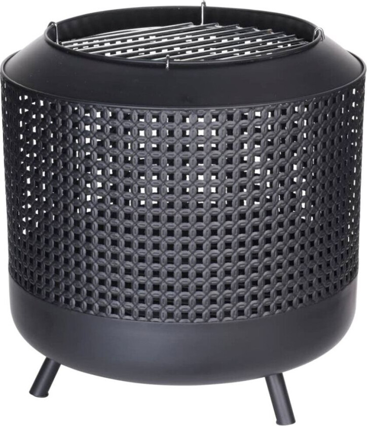 ProGarden Bålkurv med grillrist 50x51 cm svart