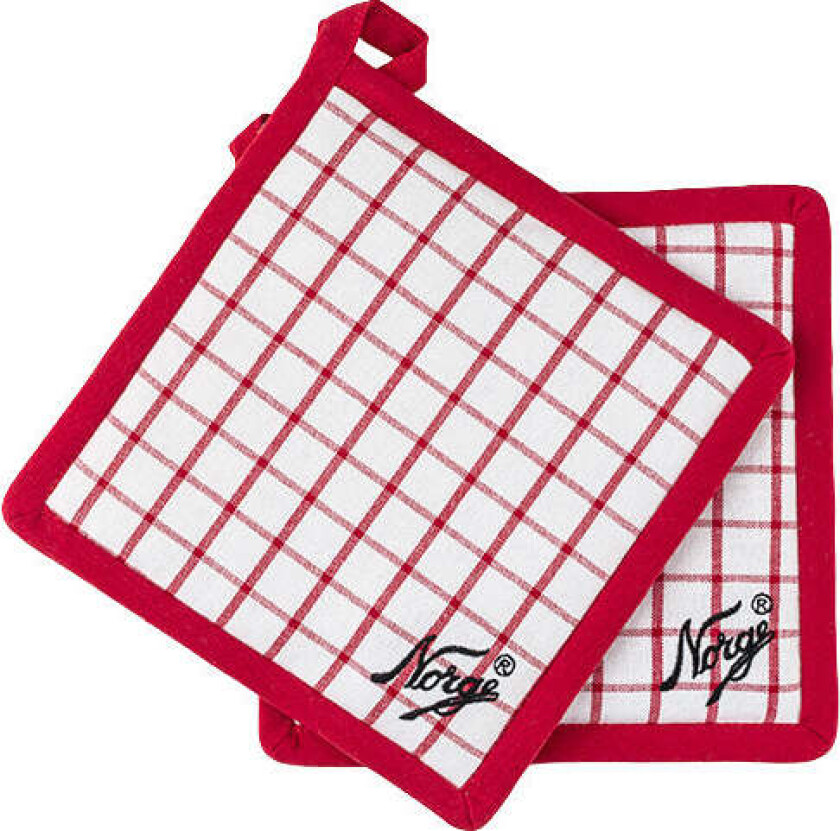 Gryteklut Bomull 20x20cm Rød 2pk