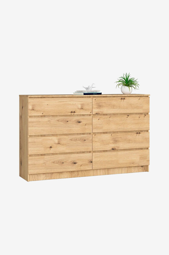 Akord kommode med 8 skuffer, Brun