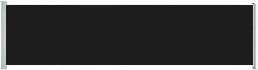 Uttrekkbar sidemarkise 160x600 cm svart