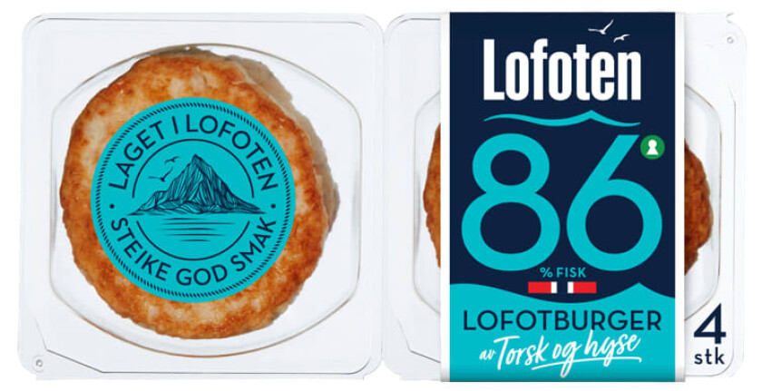 Lofoten Grov Fiskeburger Torsk/Hyse 500g