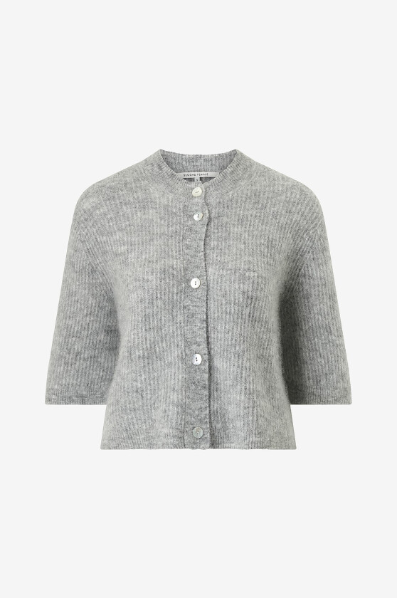 Kardigan Andrea Knit Rib Cardigan - Grå