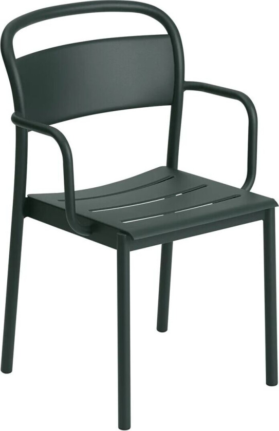 Linear steel armchair karmstol Dark green
