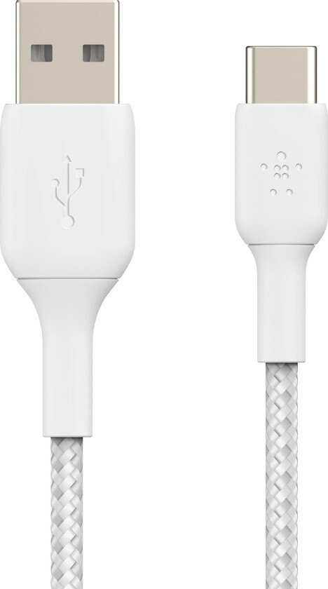 Usb-a To Usb-c Cable Braided 2m Hvit