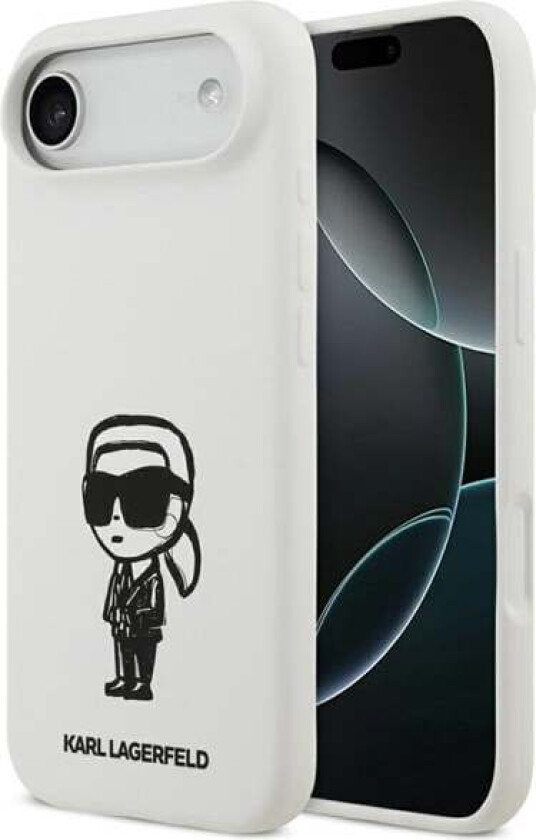 Silicone Karl Sketch & Logo MagSafe Case for iPhone 17 Air - White