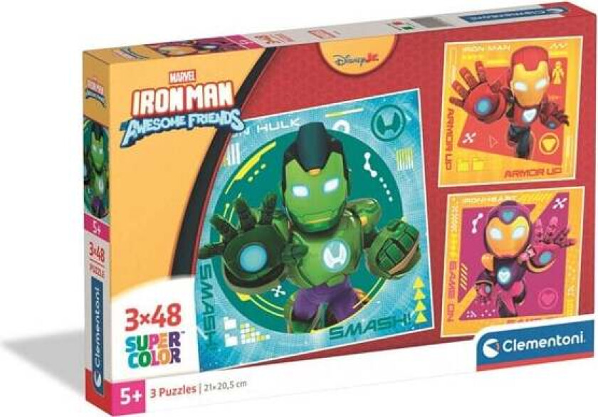 Puzzle Square Iron Man and His Awesome 3x48 pieces Gulv