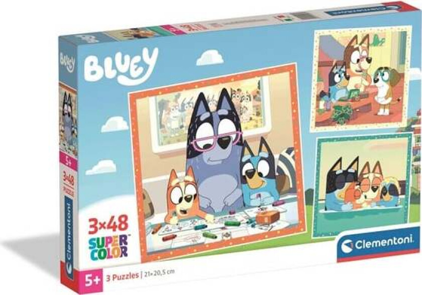 Puzzle Bluey 2026 3x48 pieces Gulv