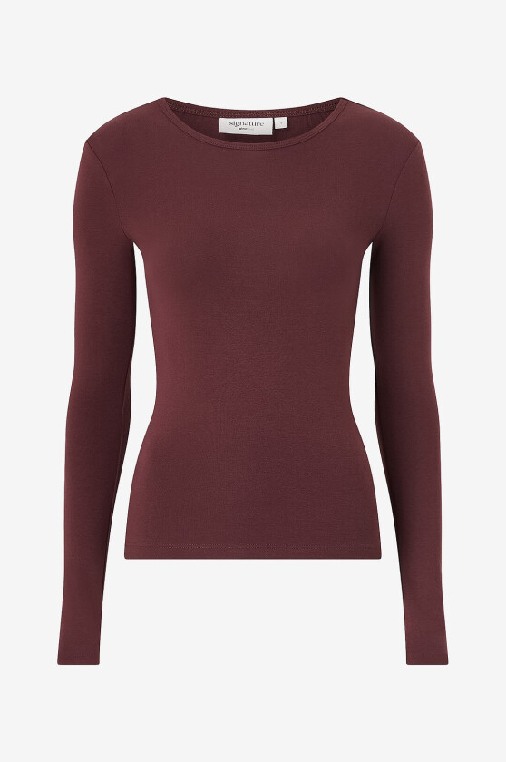 Topp Tight Fit Long Sleeve Top - Brun