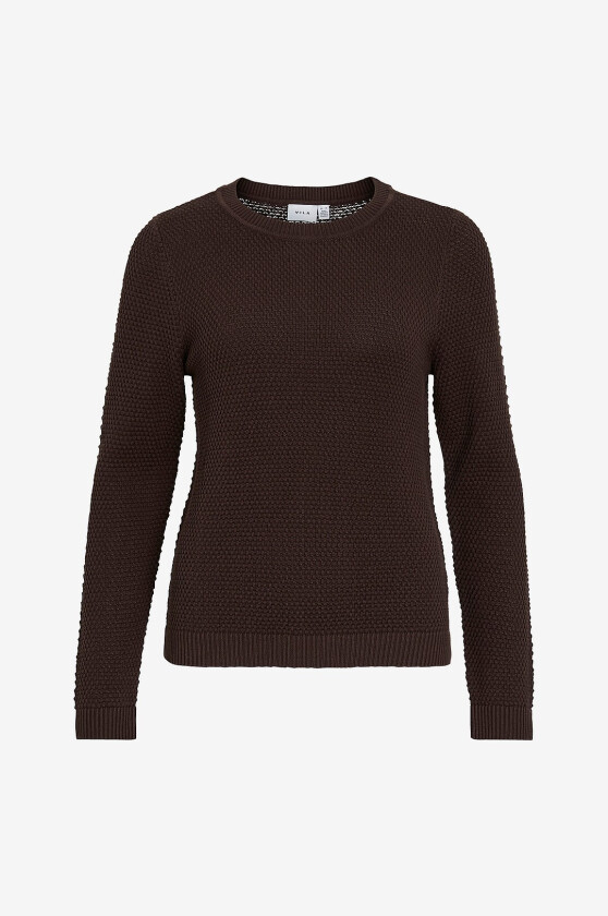Genser viDalo O-neck L/S Knit Top - Brun