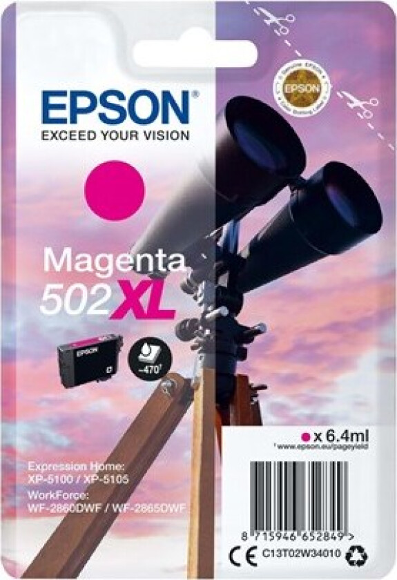 502XL - høj kapacitet - magenta - original - blækpatron - Blekkpatron Rød