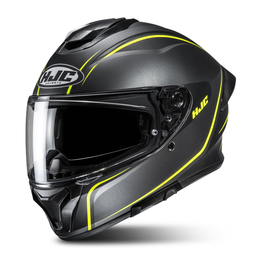 Helhjelm HJC C71 Quez Svart/Fluo gulXL