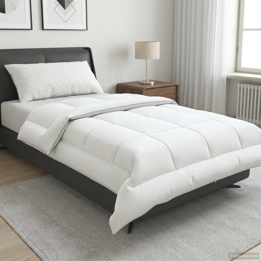 Dyne FULDA 137 x 200 cm Vinter 300 GSM 90% Gjess Dun Hvit