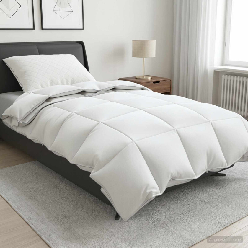 Dyne FULDA 140 x 200 cm 4 årstider 310 GSM 90% Gjess Dun Hvit