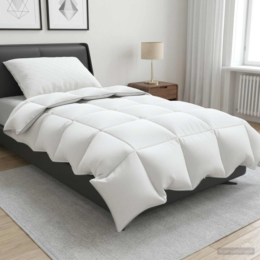 Dyne FULDA 135 x 200 cm Vinter 300 GSM 90% Gjess Dun Hvit