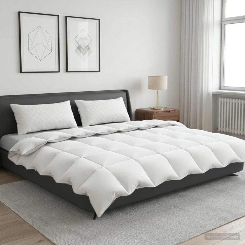 Dyne FULDA 200 x 200 cm Vinter 300 GSM 90% Gjess Dun Hvit