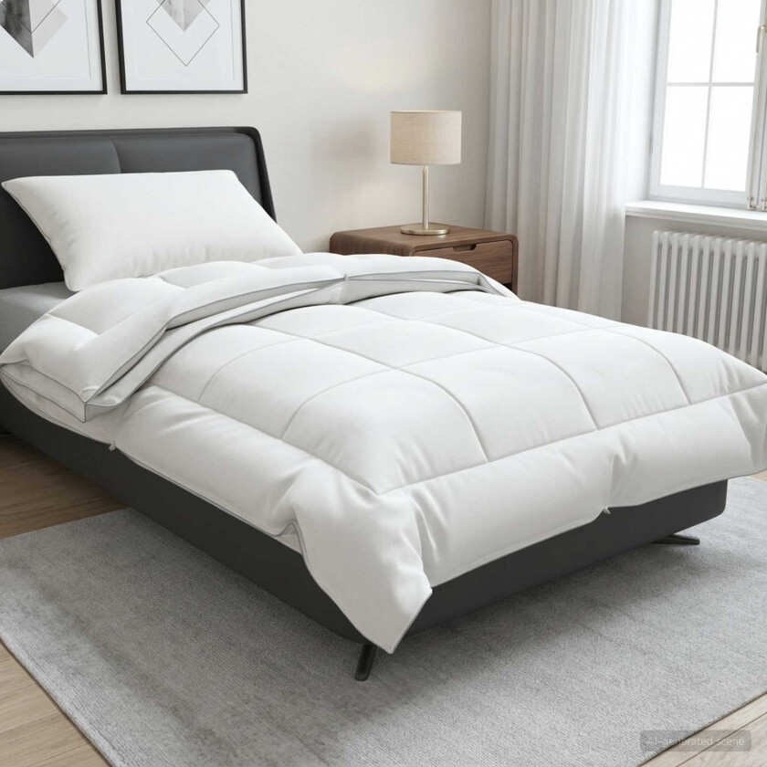 Dyne FULDA 137 x 200 cm 4 årstider 310 GSM 90% Gjess Dun Hvit