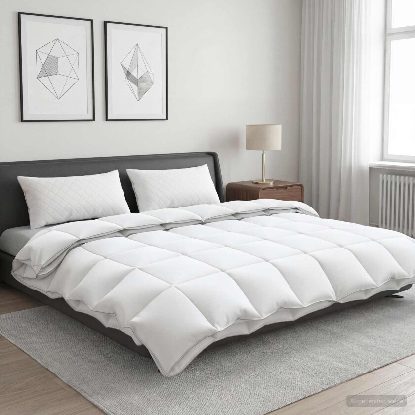 Dyne FULDA 200 x 200 cm 4 årstider 310 GSM 90% Gjess Dun Hvit