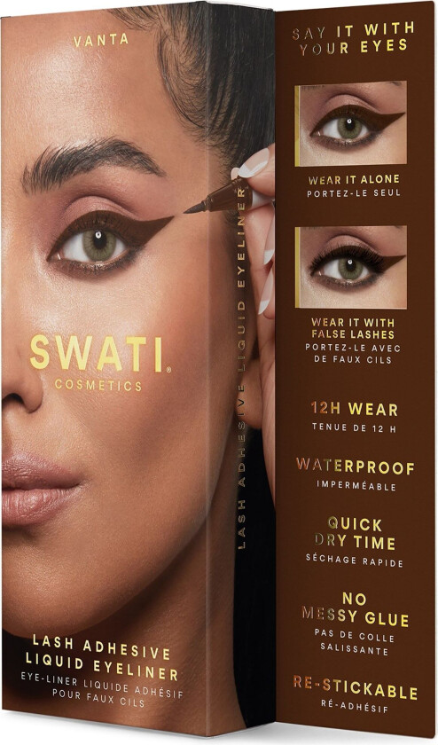 SWATI Cosmetic Lenses Lash Adhesive Liquid Eyeliner Vanta (Shade Brown)