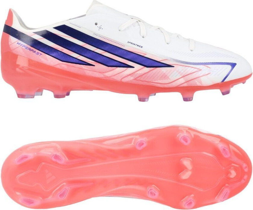 F50 Hyperfast Elite FG Chaos vs Control - Fottøy Hvit/Solar Purple/Solar Turbo Barn - Gress (FG), størrelse 36⅔