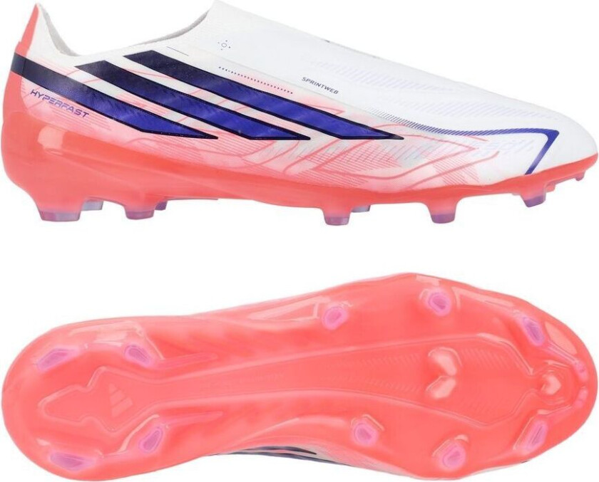 F50 Hyperfast Elite Laceless FG Chaos vs Control - Fottøy Hvit/Solar Purple/Solar Turbo Barn - Gress (FG), størrelse 36⅔