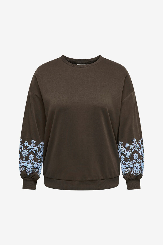 Collegegenser Carbrooke L/S O-Neck Print Swt Jrs - Brun
