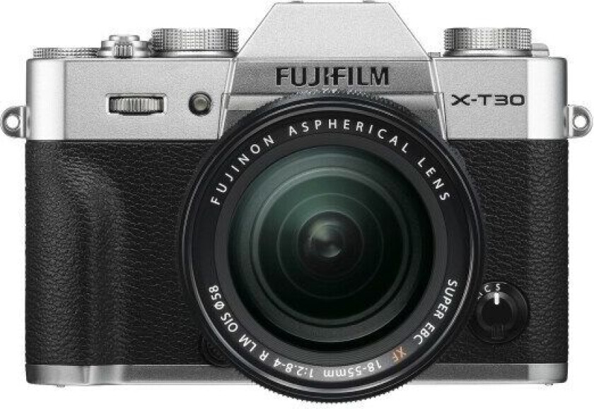 X -T30 II + 18-55mm, 26,1 MP, 9600 x 2160 piksler, X-Trans CMOS 4, 4K Ultra HD, Berøringsskjerm, Sølv, Sort