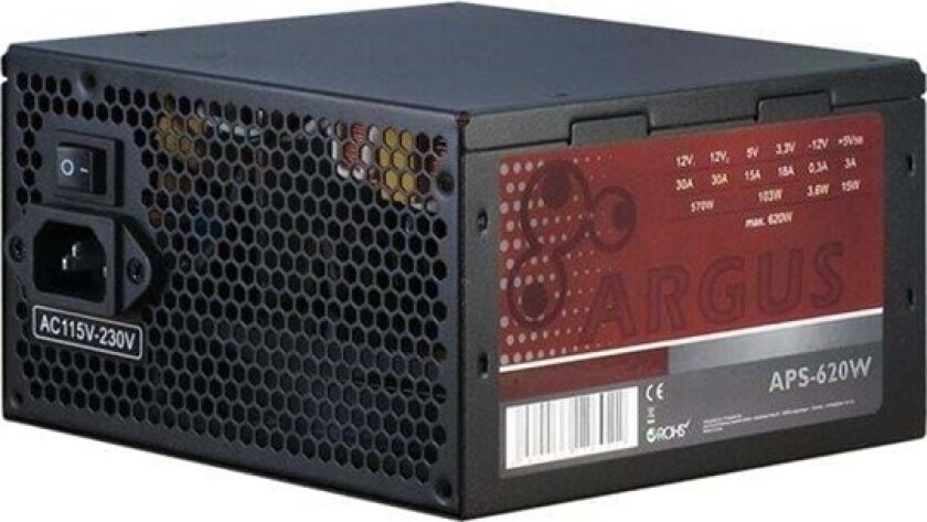 Argus APS-620W Strømforsyning (PSU) - 620 Watt - 120 mm - 80 Plus