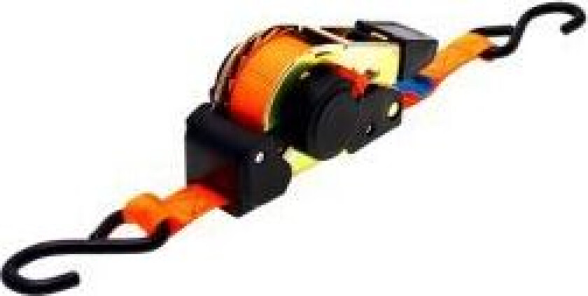 Staco Lastestrop 640kg - m. auto-oprul, skralde & S-krog, 25mm x 3,5m