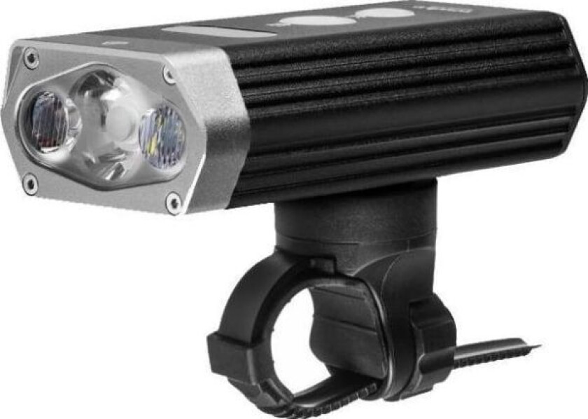 MacTronic sykkellommelykt foran, TRAILBLAZER, 2000 lm, oppladbar, (USB-KABEL, holder), powerbank-funksjon, boks