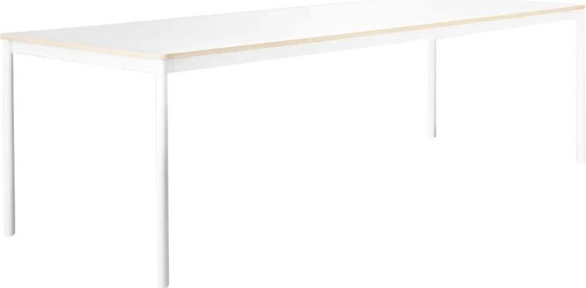 Base spisebord white, plywoodkant, 250 x 90 cm