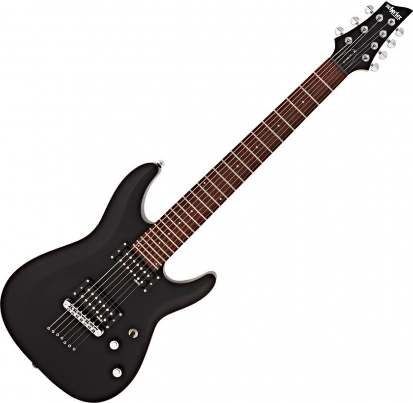 Schecter C-7 Deluxe Svart Sateng