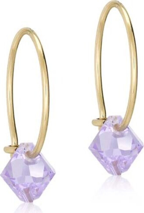 GT Ear Ring 14 mm, Bicone 6 mm Violet