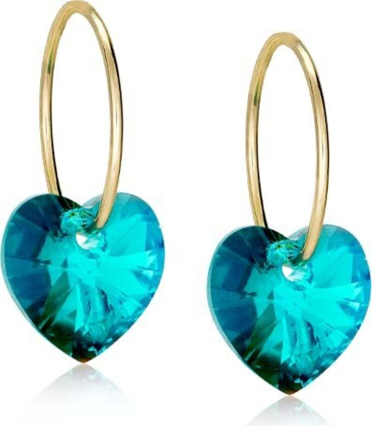 GT Ear Ring 14 mm, Heart 10 mm Turquoise
