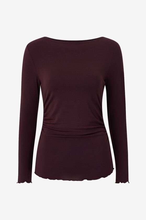 Topp med drapering - Brun