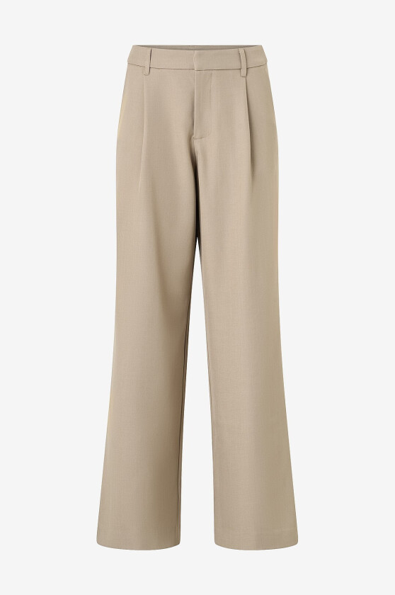 Dressbukser Mid Wide Pleated - Beige