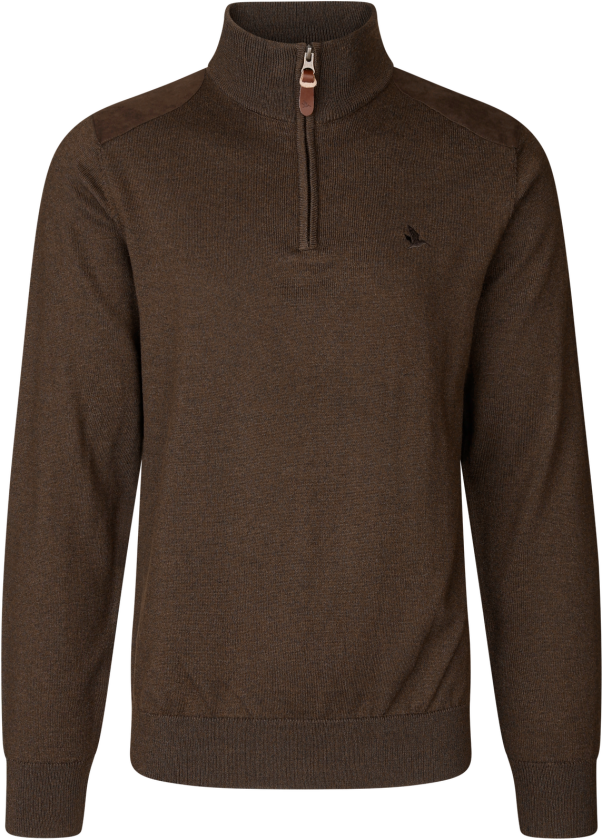 Men's Pine Half Zip Sweater Dark Brown