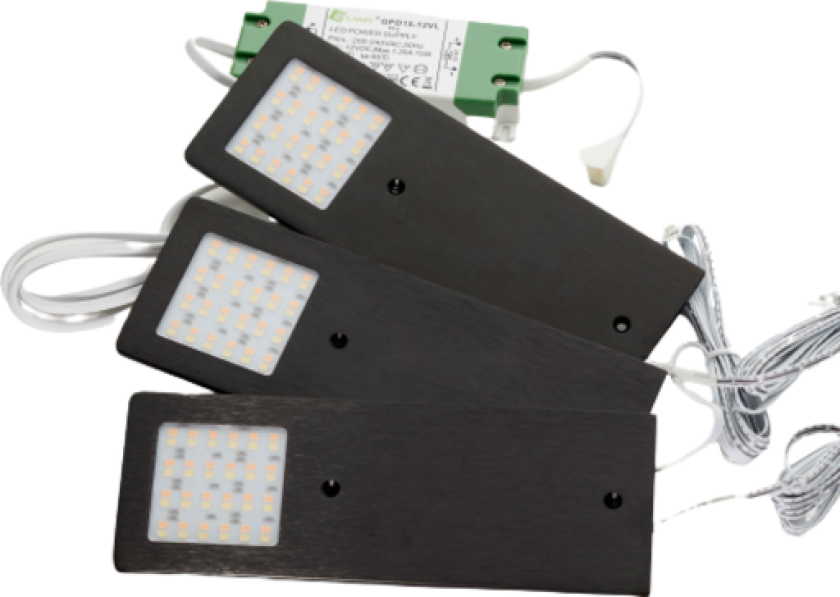 Stella møbelspot 3-kit, on-off dim, 4W, sort