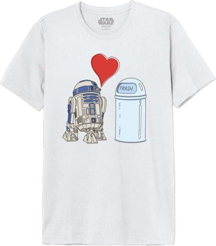 Disney T-skjorte - R2D2 Love Trash - M til XXL - Herrer - hvit