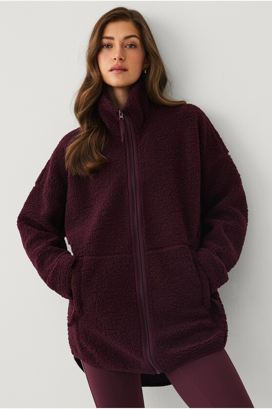 Pilejakke Full Zip Pile Core - Rød