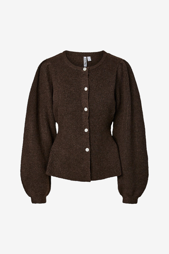 Kardigan pcSilly LS Puff Knit Cardigan - Brun