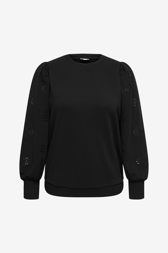 Collegegenser Carfemme L/S Puff Embroidery Ub Swt - Svart