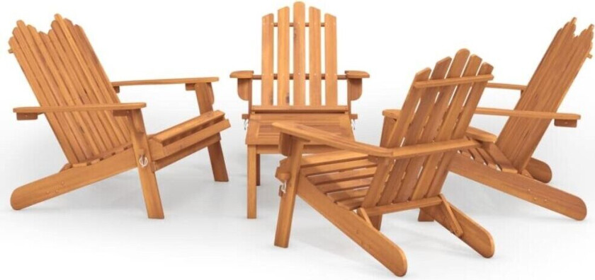 Adirondack loungesett 5 deler heltre akasie