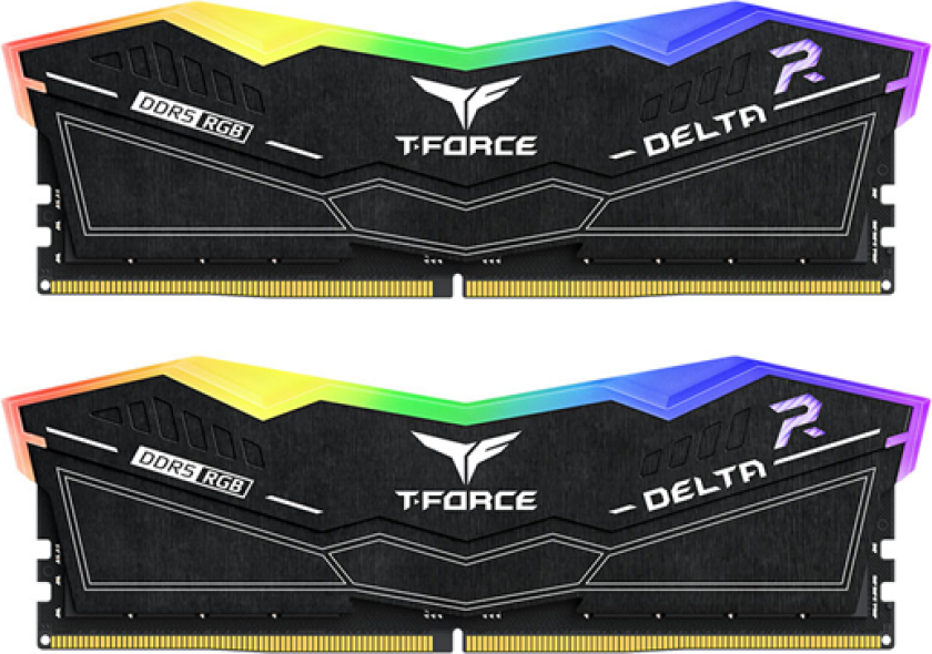 T-Force DELTA RGB - DDR5 - sett - 48 GB: 2 x 24 GB - DIMM 288-pin - 8200 MHz / PC5-65600 - CL38 - 1.4 V - ikke-bufret - on-die ECC - svart