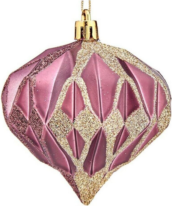 Juletrekuler Diamant à 8 cm 6 kvantum Rosa Plast