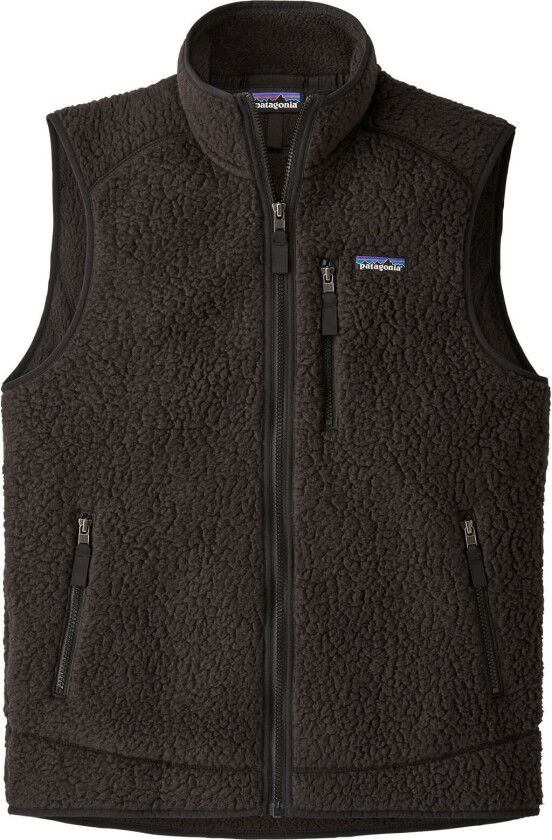 Men's Retro Pile Vest Black M, Black