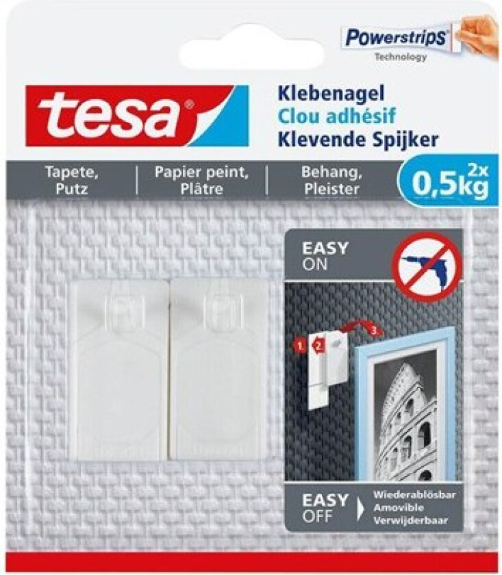 Powerstrips Adhesive Nail for Wallpaper & Plaster 0.5kg
